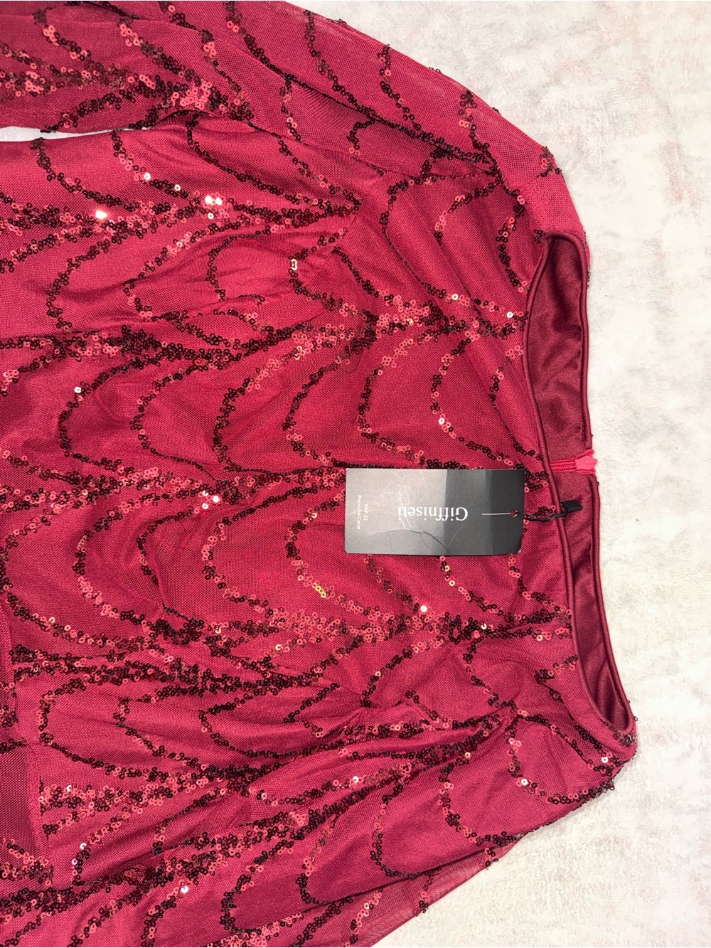 Giffniseti Women's Red Sequin Maxi Dress